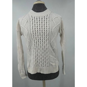 Madewell women's cream knitted slightly cropped sweater size xs